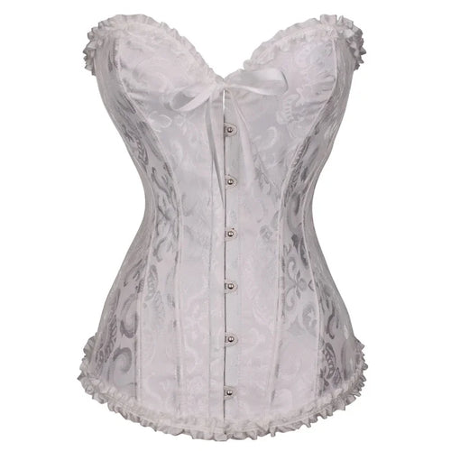 Waist Corset Top Women Bustier Overbust Sexy Lace up Floral Lingerie