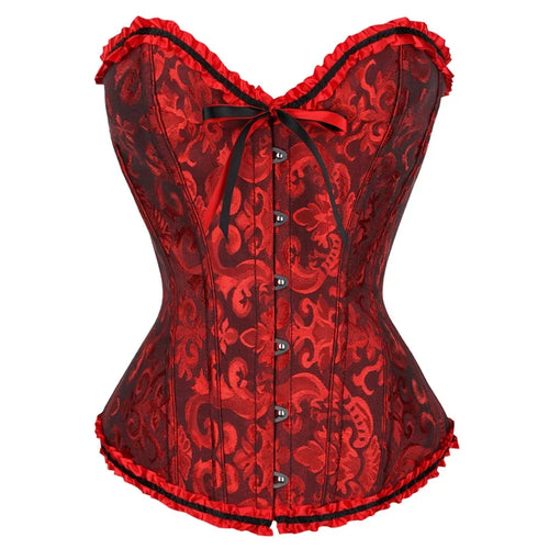 Waist Corset Top Women Bustier Overbust Sexy Lace up Floral Lingerie