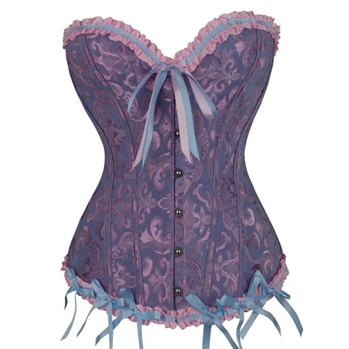 Waist Corset Top Women Bustier Overbust Sexy Lace up Floral Lingerie